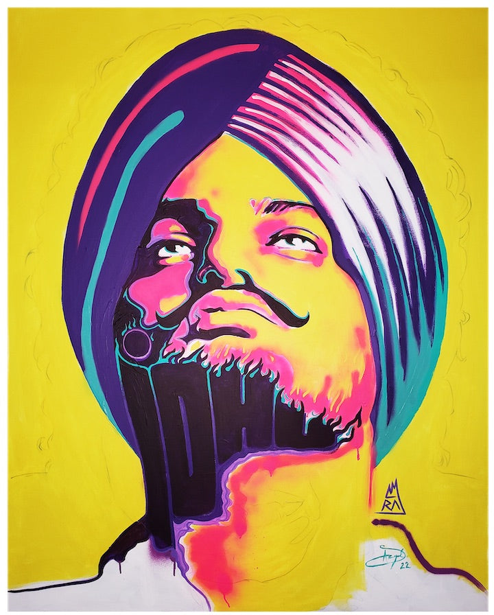 Bhai Sidhu Moosewala 5911 Pind Moose Wala Portrait Painting