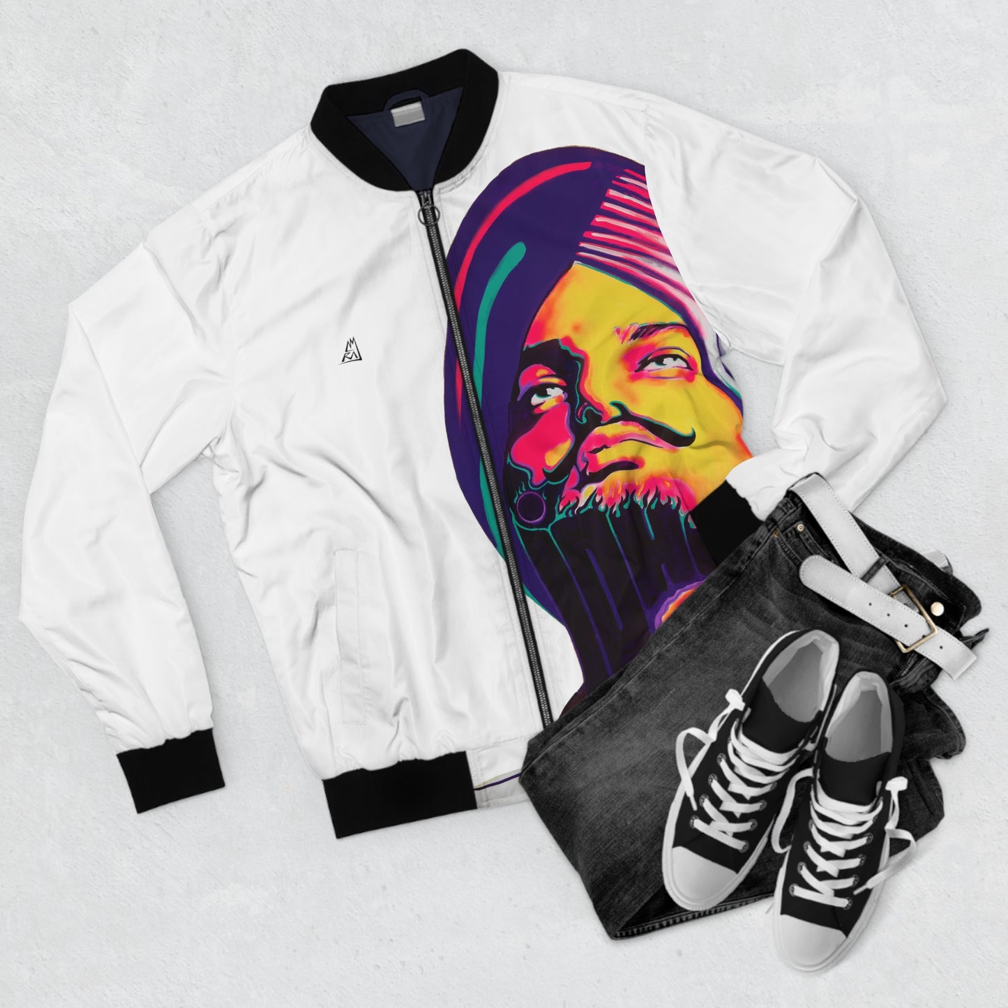 Sidhu Moosewala by Amraj Singh - White Bomber Jacket