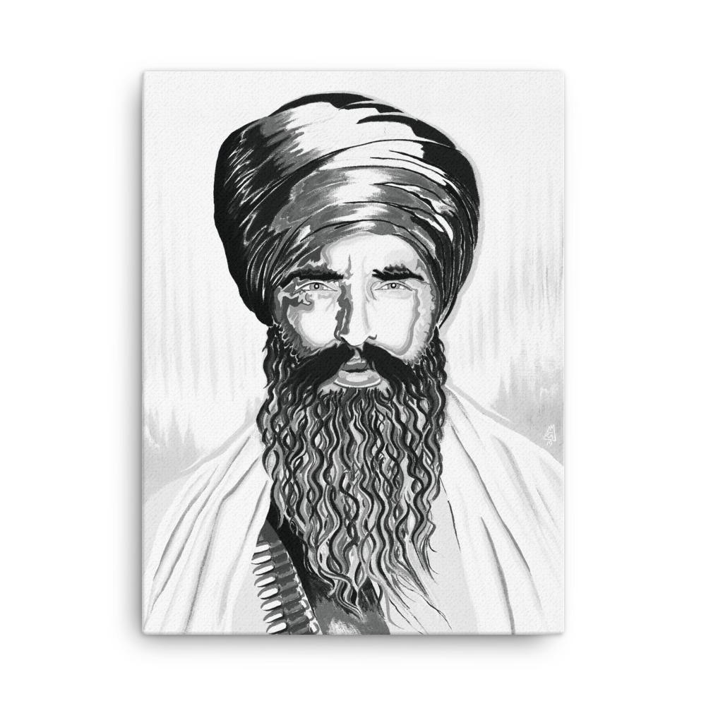 Sant Jarnail Singh Bhindranwale Khalsa - B&W Canvas Art Painting ...