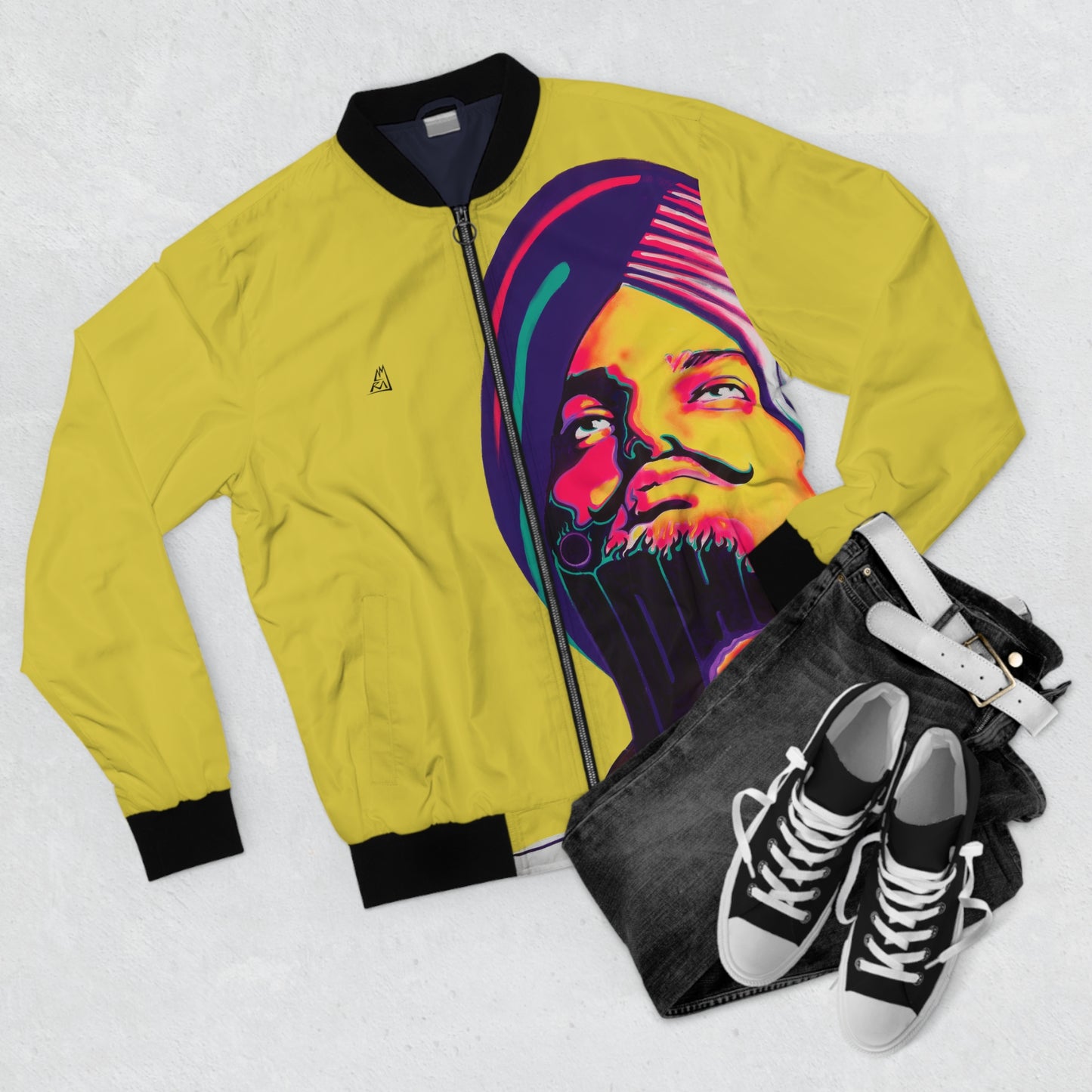 Sidhu Moosewala by Amraj Singh - Yellow Bomber Jacket