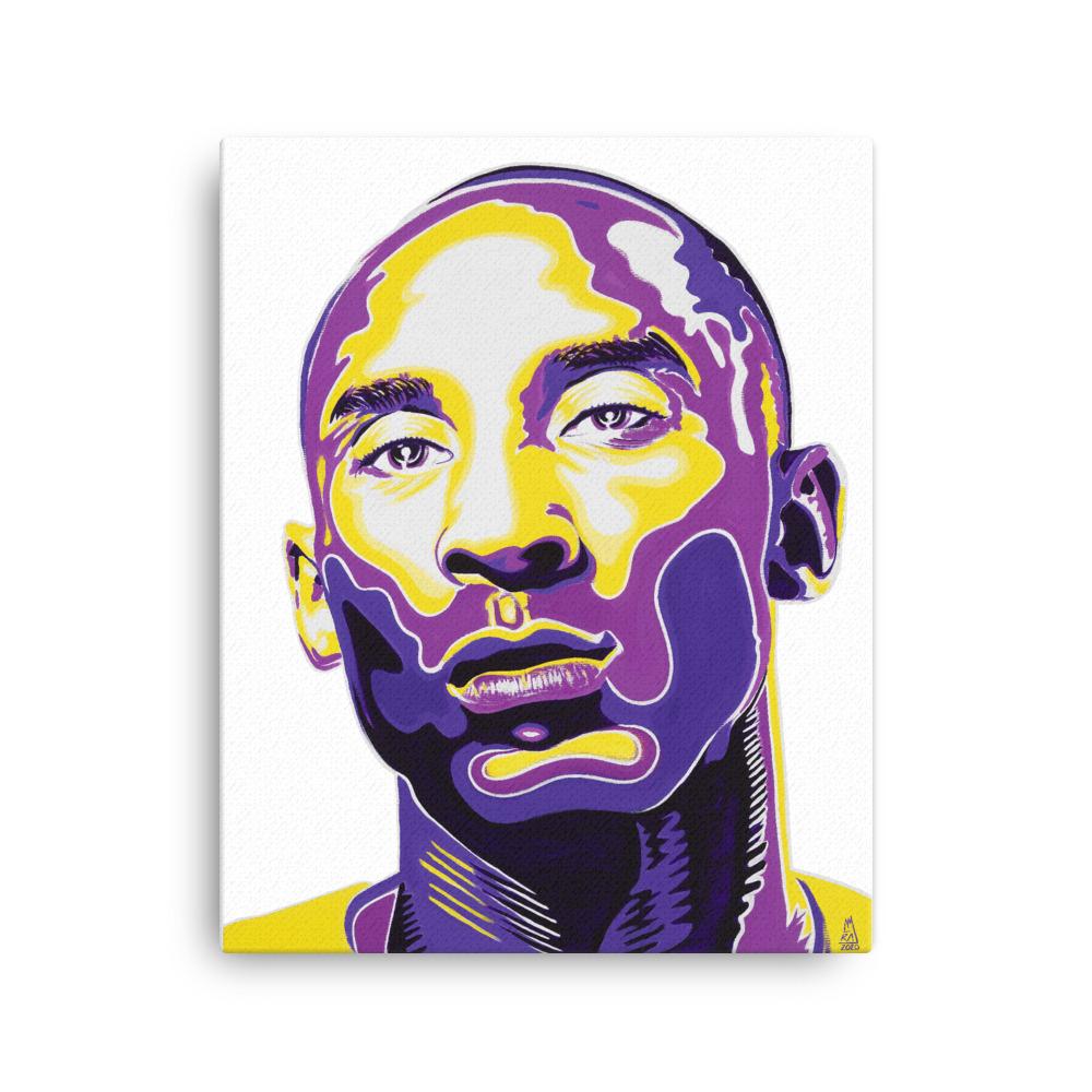 Kobe Bryant - White Canvas Art Painting Print