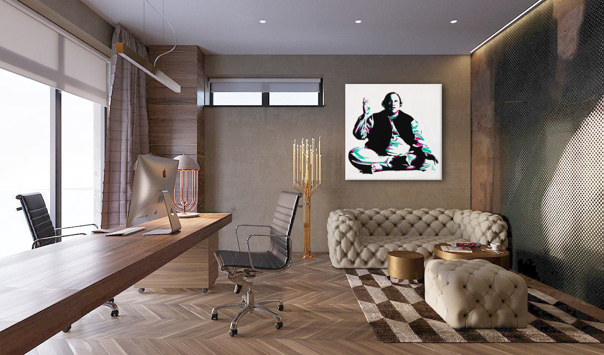 Nusrat Fateh Ali Khan - The Legend - Canvas Art Painting Print