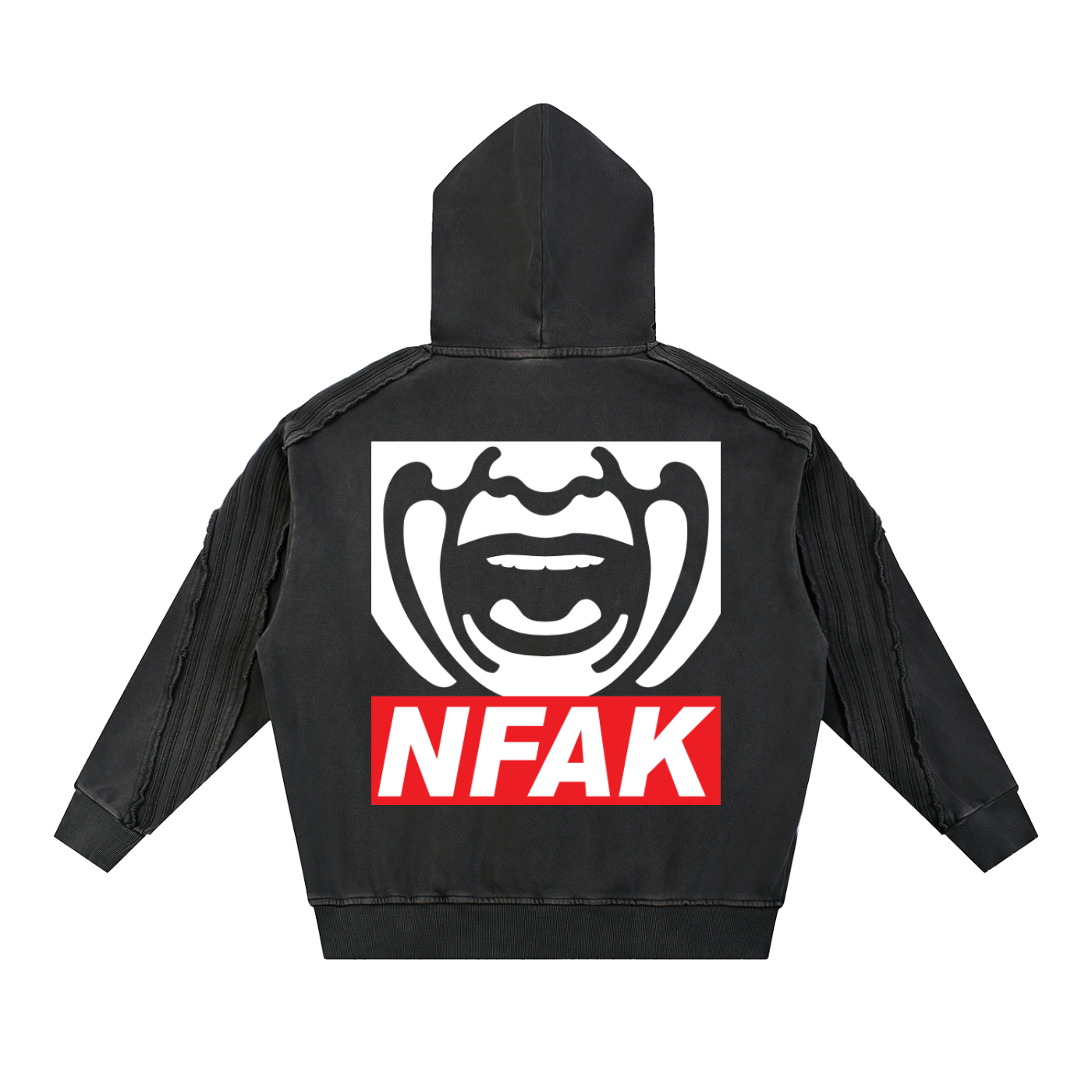 NFAK,OVERSIZED,SNOW,WASH,RAW,HOODIE