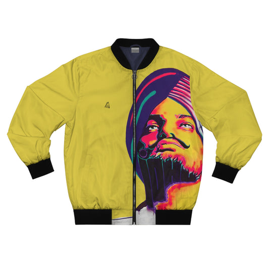 Sidhu Moosewala by Amraj Singh - Yellow Bomber Jacket