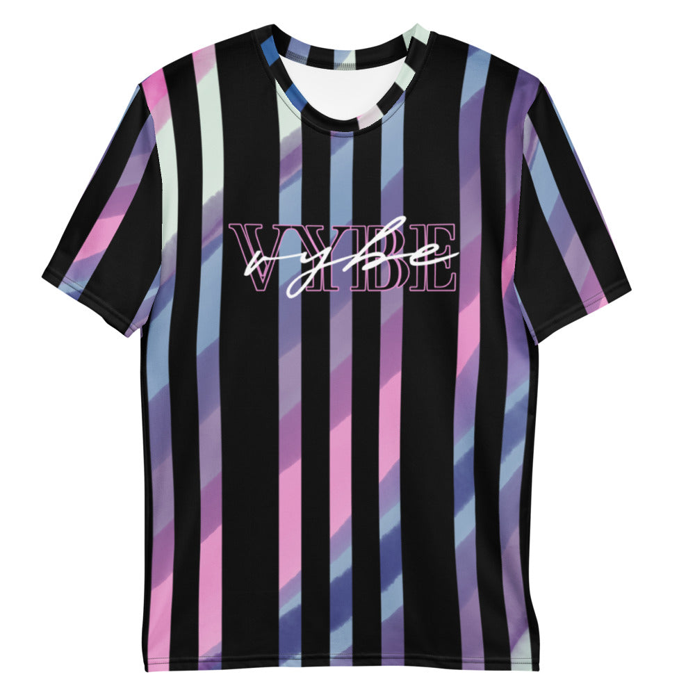 Vybe Watercolor - Black Stripe Jersey Tee