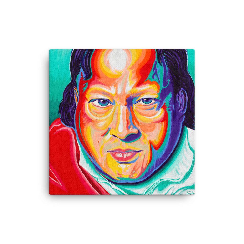 Nusrat Fateh Ali Khan - Colourful Canvas Art Painting Print