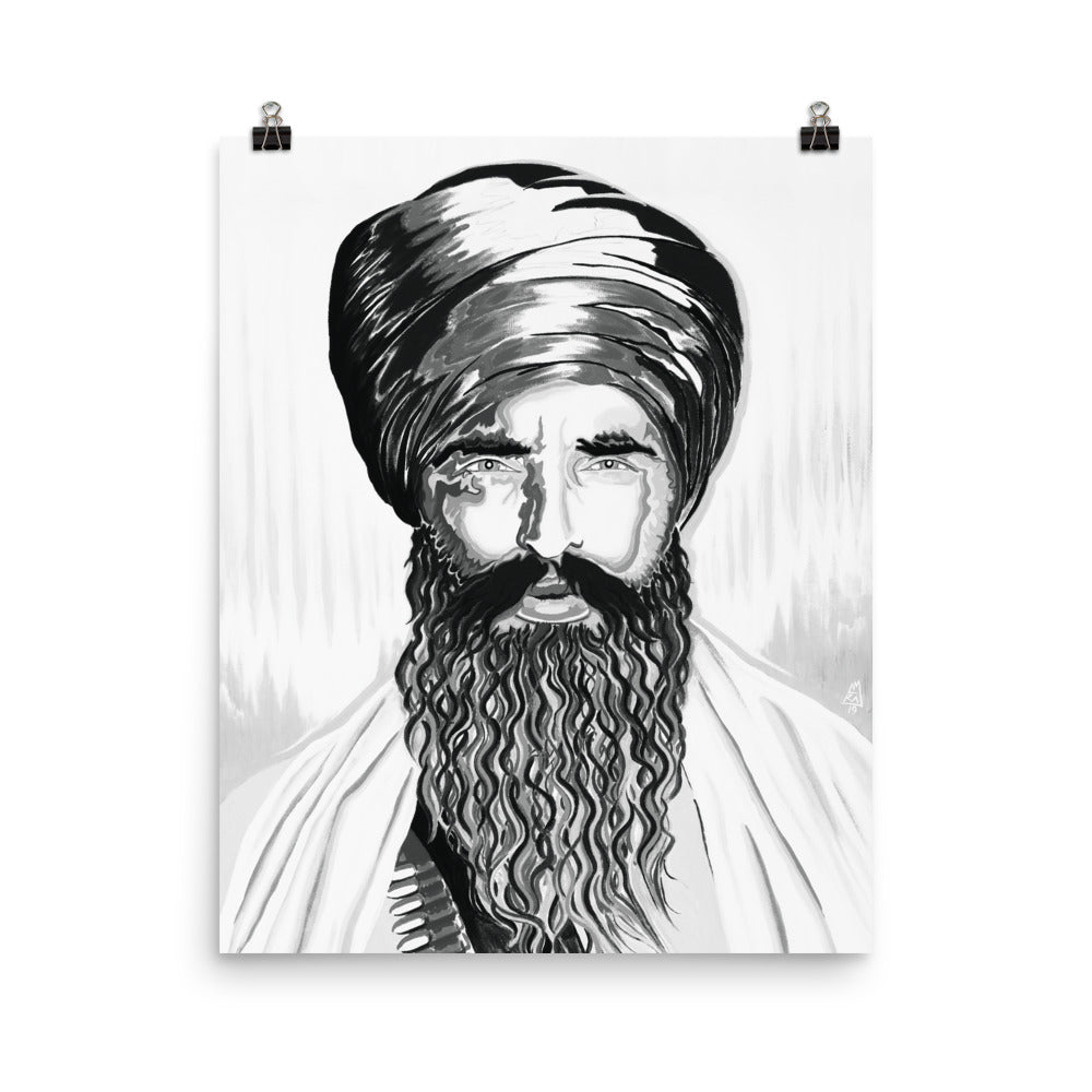 POSTER - SANT JARNAIL SINGH BHINDRANWALE - FULL B&W – VYBE