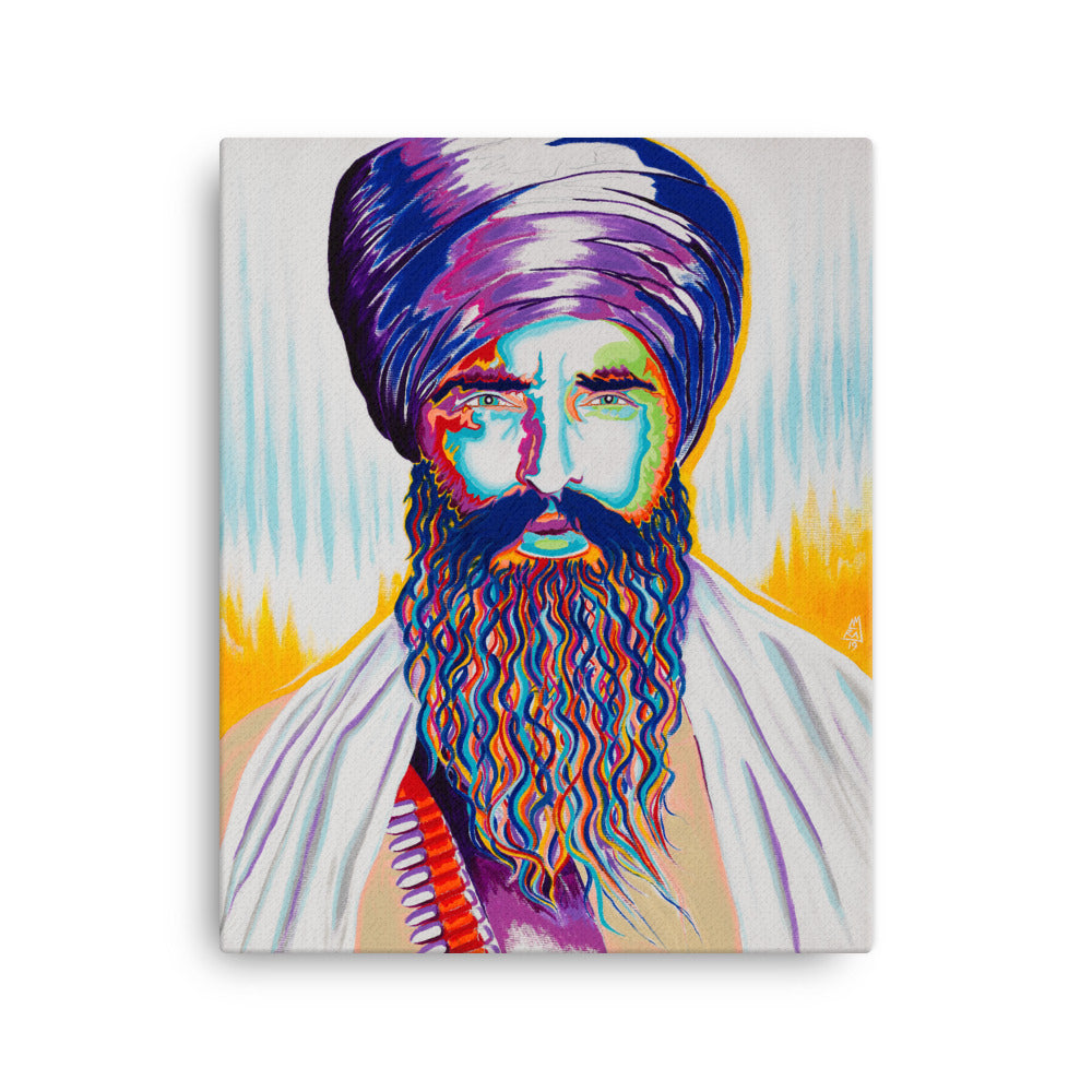 Sant Jarnail Singh Bhindranwale - Colourful canvas art original painting 48" x 60"