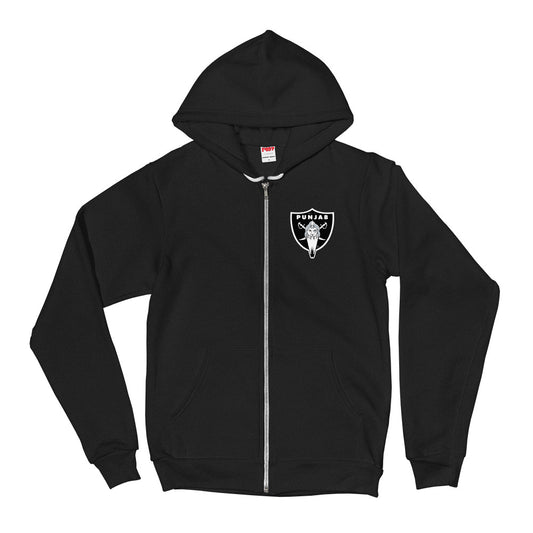 Punjab - Black Zip Up Hoodie