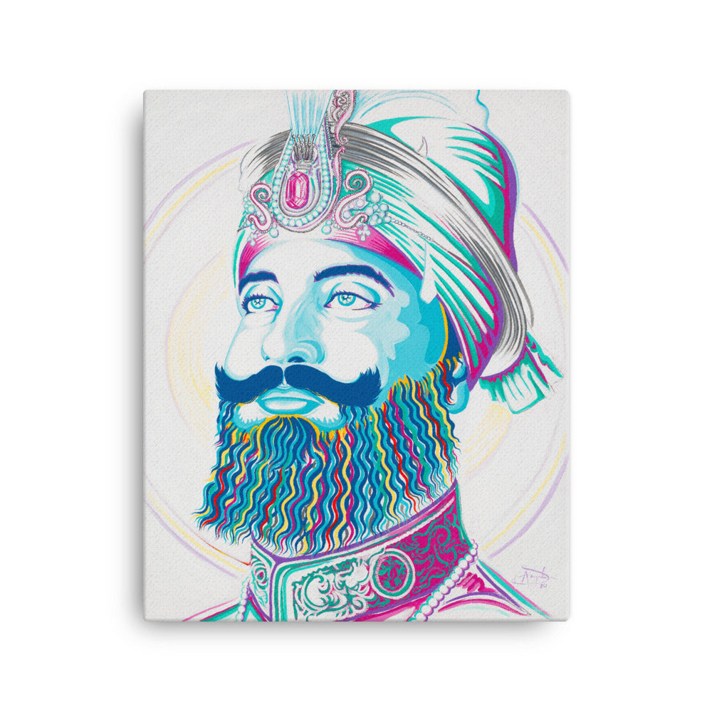 Sri Guru Gobind Singh Sahib Ji - Colourful Canvas Art Painting Print