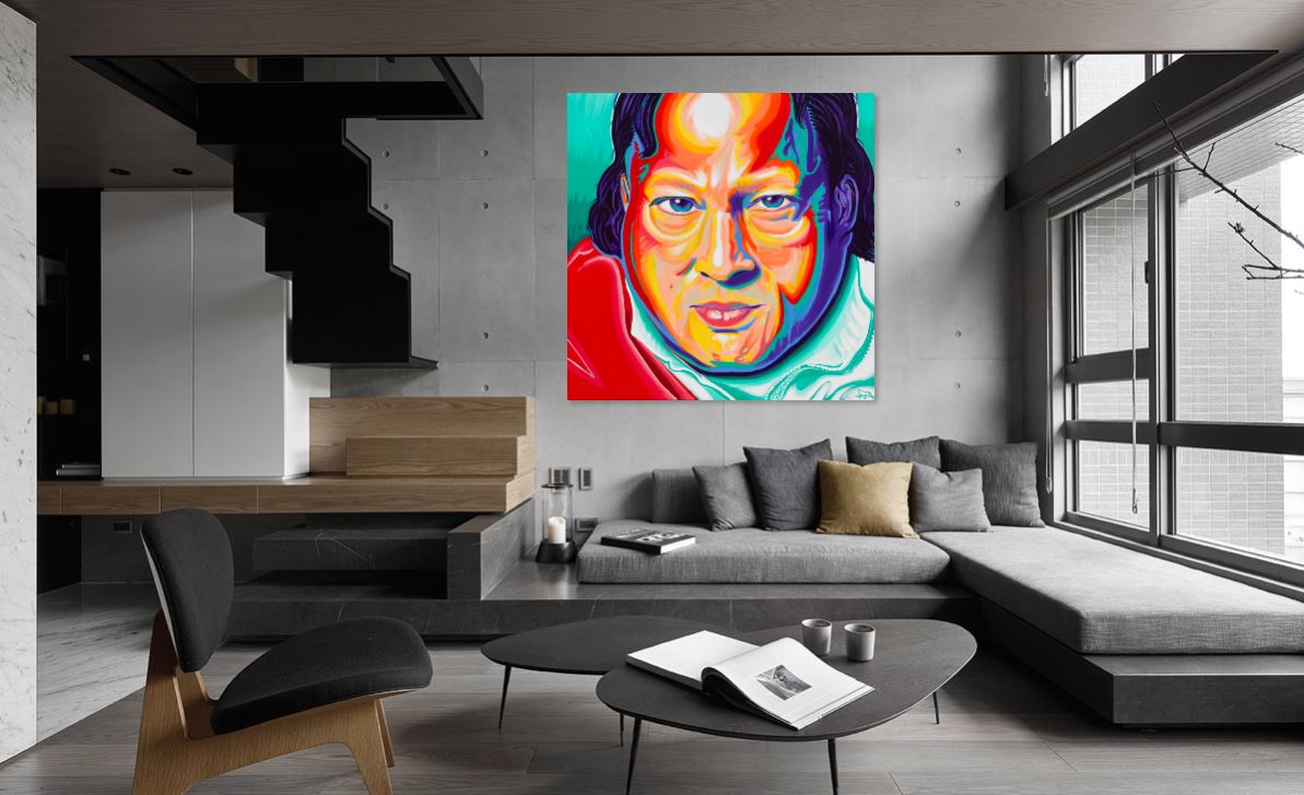 Nusrat Fateh Ali Khan - Colourful Canvas Art Painting Print