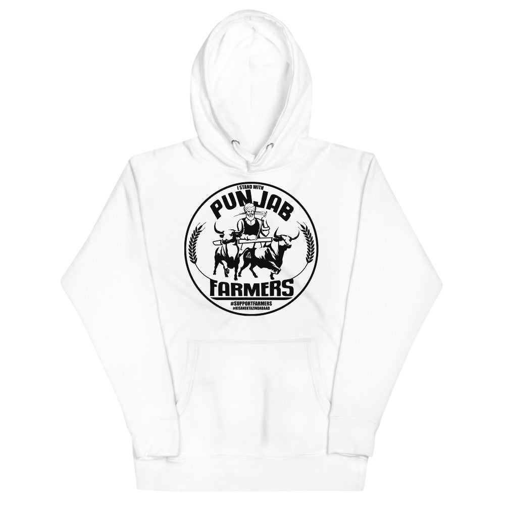 PUNJAB FARMER - WHITE HOODIE