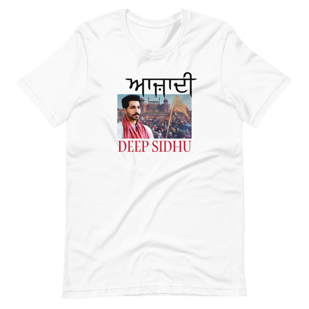 Azaadi - Freedom - Deep Sidhu - White T-Shirt